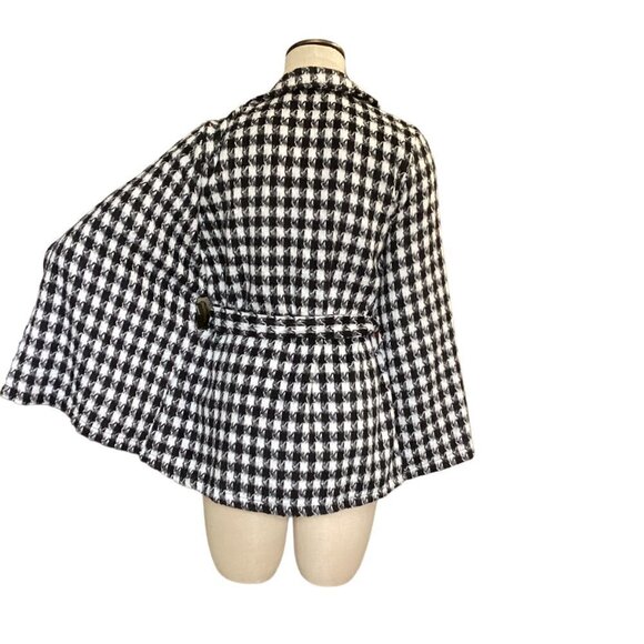 (New) HYFVE Houndstooth Cape Jacket Sz M Black & White 164A - Picture 6 of 10